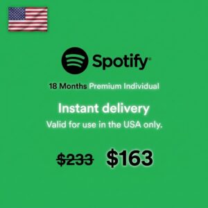US Spotify Premium Subscription Card 18 Months